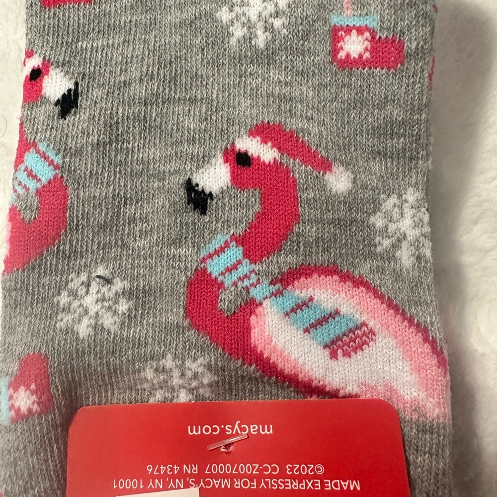 Charter club flamingo Christmas socks